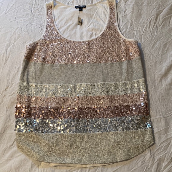 Express Tops - NWT Express sequin tank size small